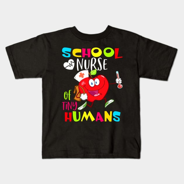 School Nurse Of Tiny Humans Back To School Kids T-Shirt by neonatalnurse